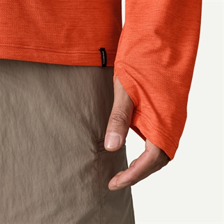 Patagonia Mens Cap Cool Sun Hoody coal orange ærme